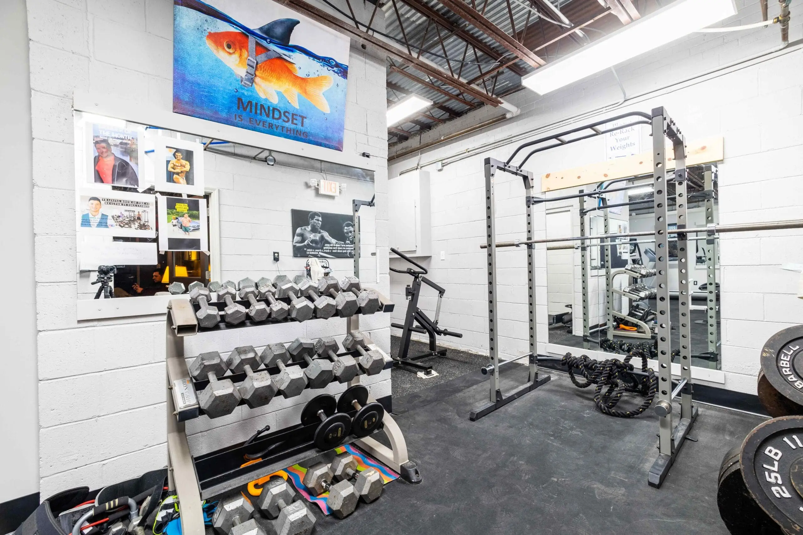The fitness room at Cedar One headquarters