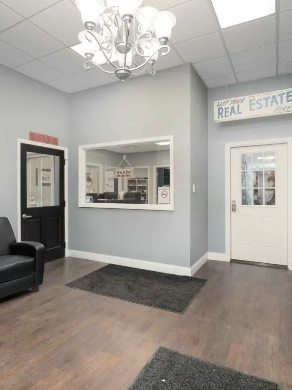 The lobby of Cedar One headquarters
