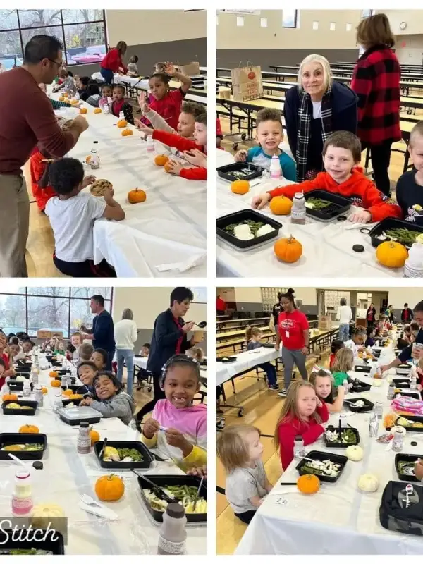 Thanksgiving lunch with Kindergarten students at East Elementary